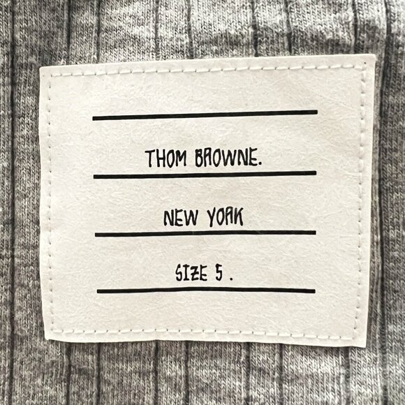 $1499 Authentic THOM BROWNE Made in JAPAN Men’s Grey Polo Sweatshirt Sz.5 - Picture 4 of 12